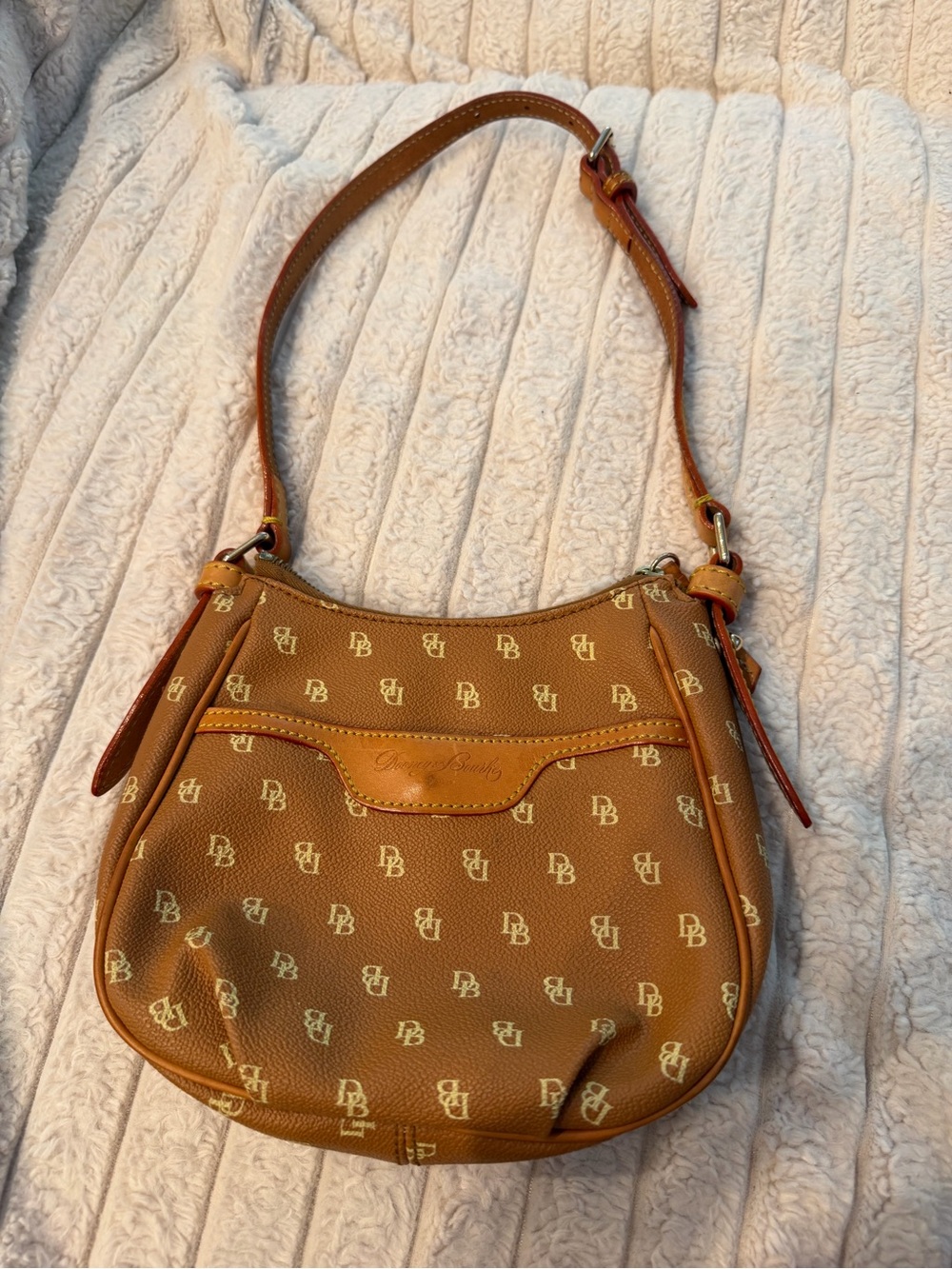 Dooney & Bourke Brown Logo Shoulder Hobo Bag